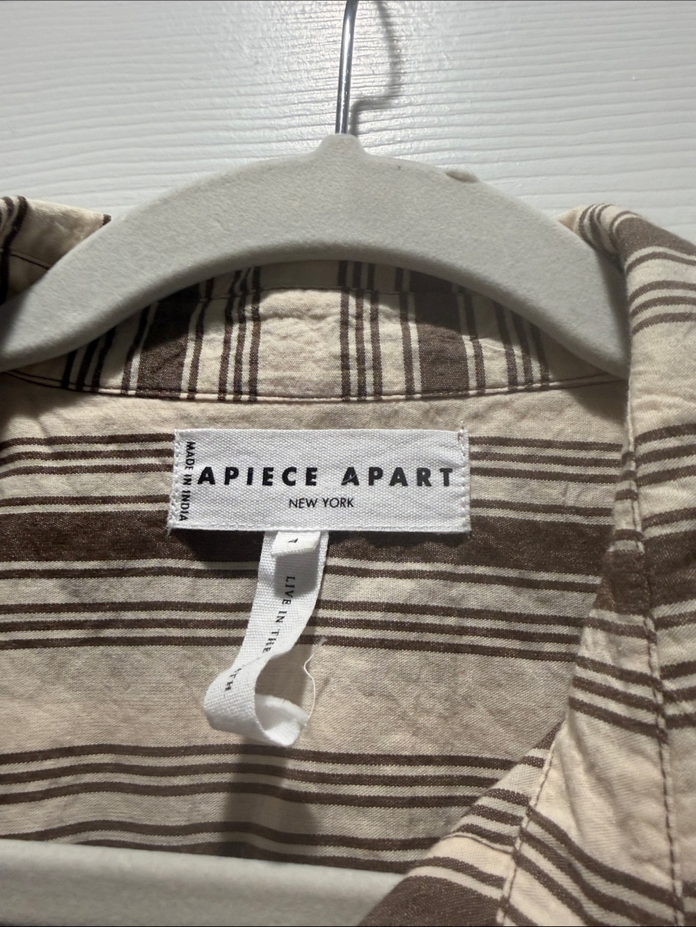 Apiece Apart Men's Beige and Brown Striped wrap dress